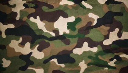 Fototapeta premium Camouflage pattern background for hunting or fishing and Military clothes. Realistic camouflage seamless pattern. Hunting camo cloth, weapons or vehicles. Blending in with nature so you are unseen