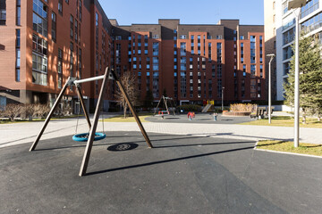 children's playground on the territory of an apartment building