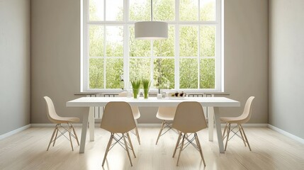 Modern Dining Room with Large Window