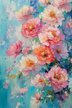Illustration of peony flowers, A bouquet of beautiful peonies for design