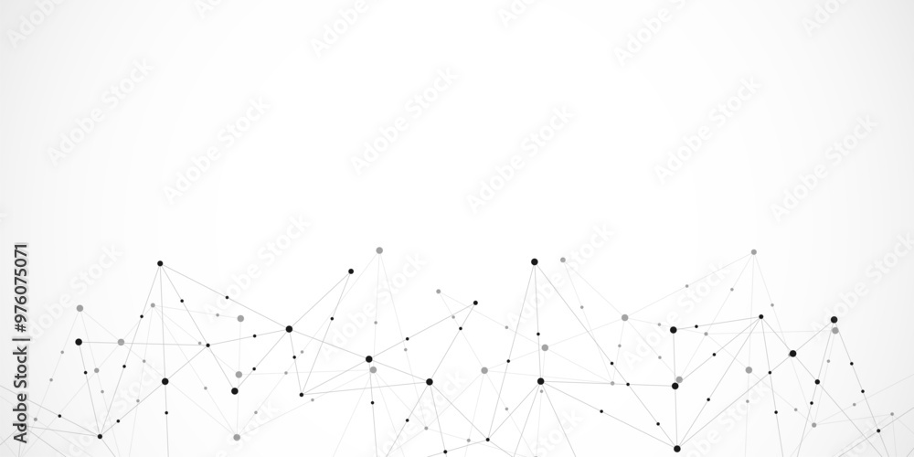 Poster vector illustration of minimalistic design with connecting the dots and lines. abstract geometric ba