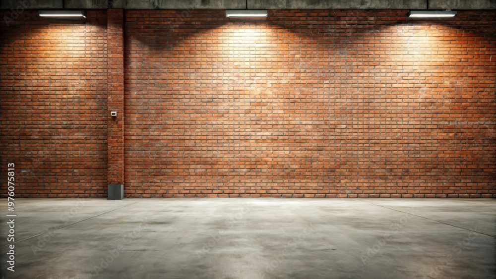 Wall mural empty brick wall and concrete floor in an industrial setting