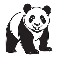Panda Bear Silhouette Logo Design Vector Template Funny Lazy Logo Panda Animal