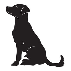 Labrador Retriever silhouette portrait, Dog silhouette Dog paw silhouette Dog face Sitting dog silhouette