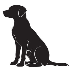Labrador Retriever silhouette portrait, Dog silhouette Dog paw silhouette Dog face Sitting dog silhouette
