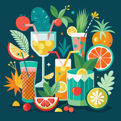 A vector illustration of summer juice