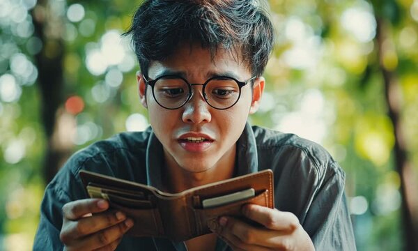 Man Surprised by Empty Wallet