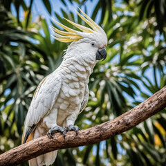 Fototapeta premium yellow and white parrot