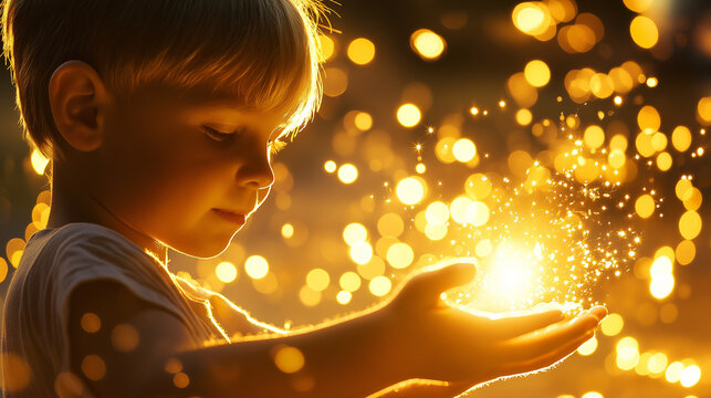 The golden light emphasizes compassion, responsibility, and the importance of caring for others in society - Powered by Adobe