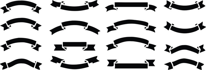 Ribbon banner set. Simple ribbons. Vector illustration