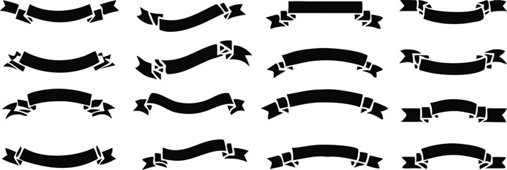 Ribbon banner set. Simple ribbons. Vector illustration