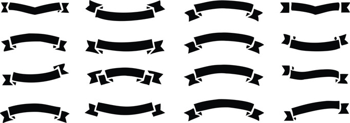 Ribbon banner set. Simple ribbons. Vector illustration