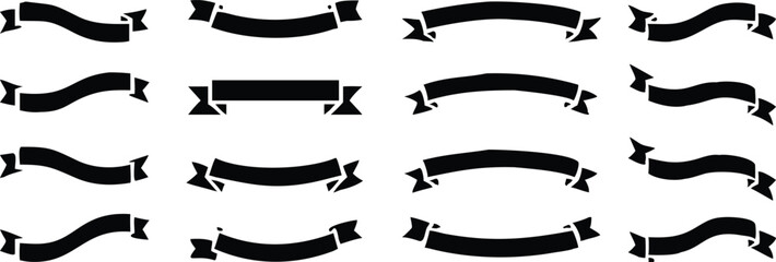 Ribbon banner set. Simple ribbons. Vector illustration