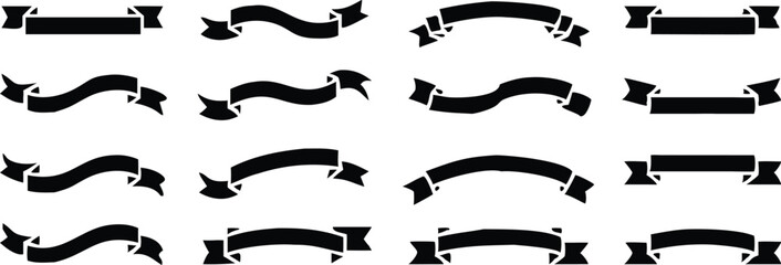 Ribbon banner set. Simple ribbons. Vector illustration