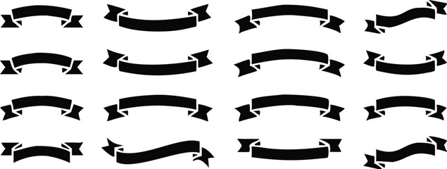 Ribbon banner set. Simple ribbons. Vector illustration