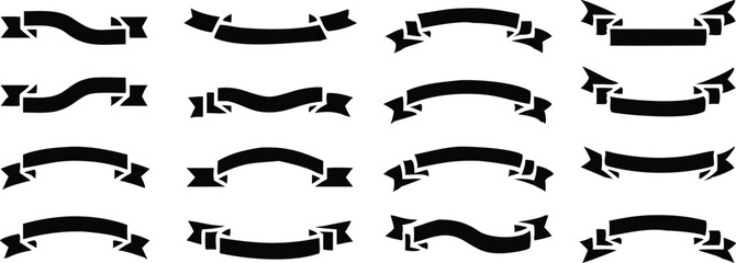 Ribbon banner set. Simple ribbons. Vector illustration