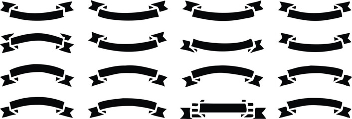 Ribbon banner set. Simple ribbons. Vector illustration