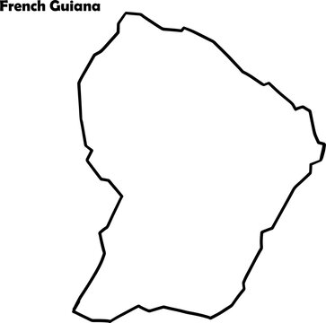 French Guiana map outline.