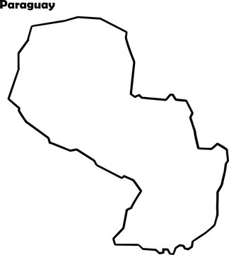 recommend clip art: Paraguay country map simple outline.