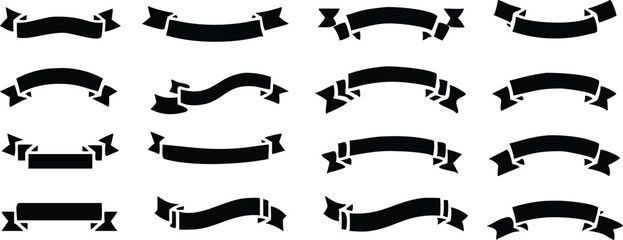 Ribbon banner set. Simple ribbons. Vector illustration