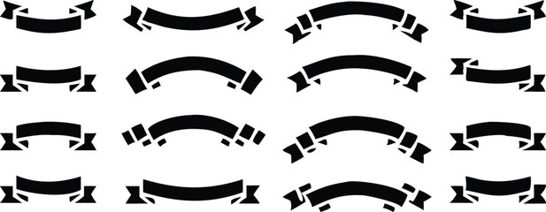 Ribbon banner set. Simple ribbons. Vector illustration