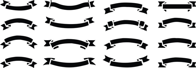 Ribbon banner set. Simple ribbons. Vector illustration