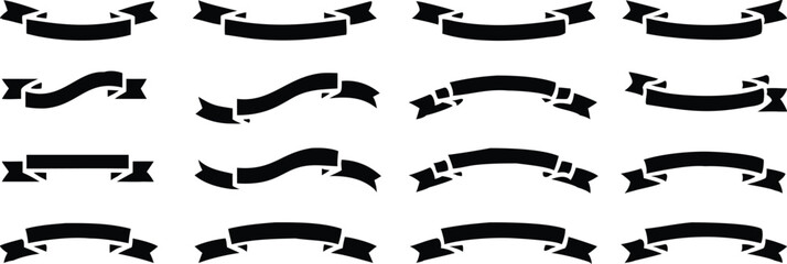 Ribbon banner set. Simple ribbons. Vector illustration