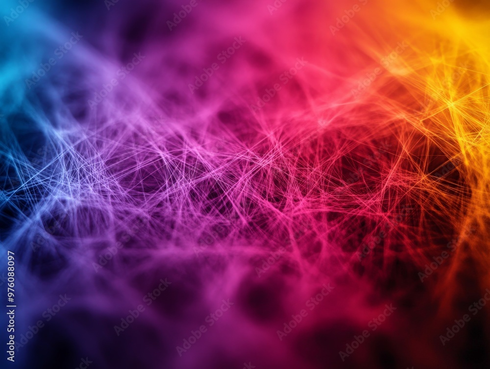 Leinwandbilder an abstract image featuring a vibrant network of intertwined lines in various colors such as blue, p