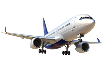 Obraz premium Airplane flying isolated on transparent background 