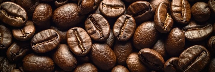 Fototapeta premium Rich Brown Coffee Beans for Premium Beverage Creation