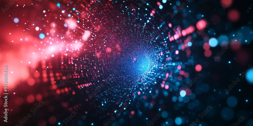 Aufkleber an abstract visualization of digital data and networks, effectively highlighting the intricate techn