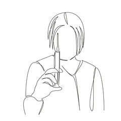 One continuous single drawing line art flat doodle  nurse, syringe, doctor, hospital, person, vaccination, medicine, care, adult. Isolated image hand draw contour on a white background
