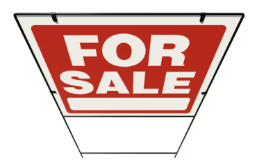 For Sale Real Estate Yard Sign Isolated. Transparent PNG.