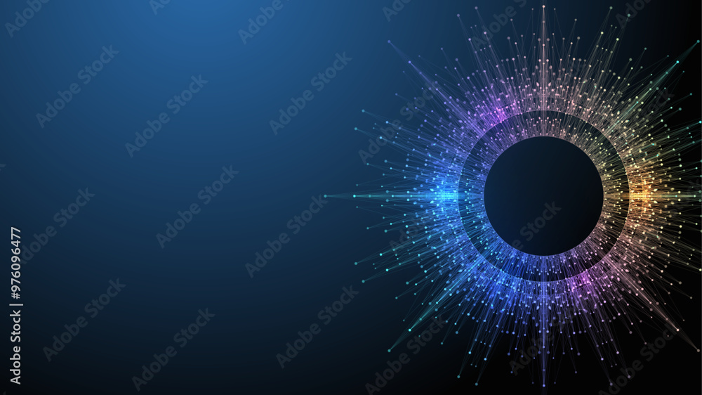 Poster ai banner concept in the digital style. generative ideas design element for internet technology. fut