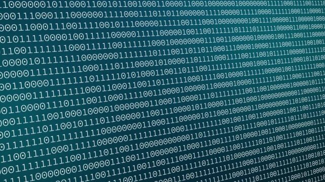 Modern blue binary code background animation with 3D effect, concepts, ideas, 4k