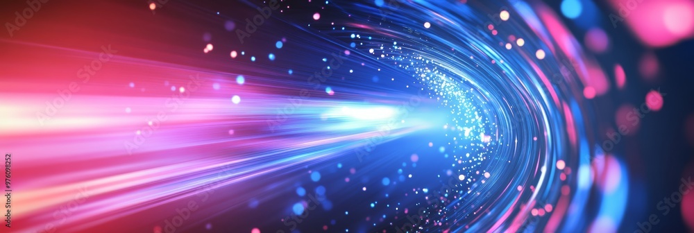 Poster this abstract representation captures digital data processes, showcasing rapid technological advance