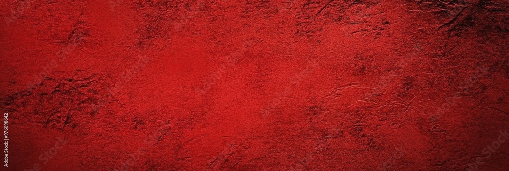 Poster deep red textured background with rough abstract patterns and rich tones, creating a bold and dramat