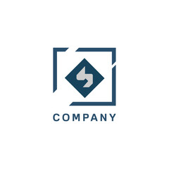 Abstract logo multicolored squares for company design