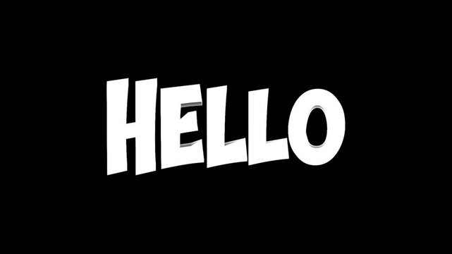 Hello handwritten text animation in white color