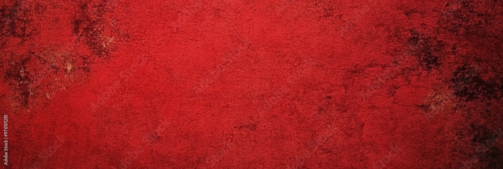Poster deep red textured background with rough abstract patterns and rich tones, creating a bold and dramat