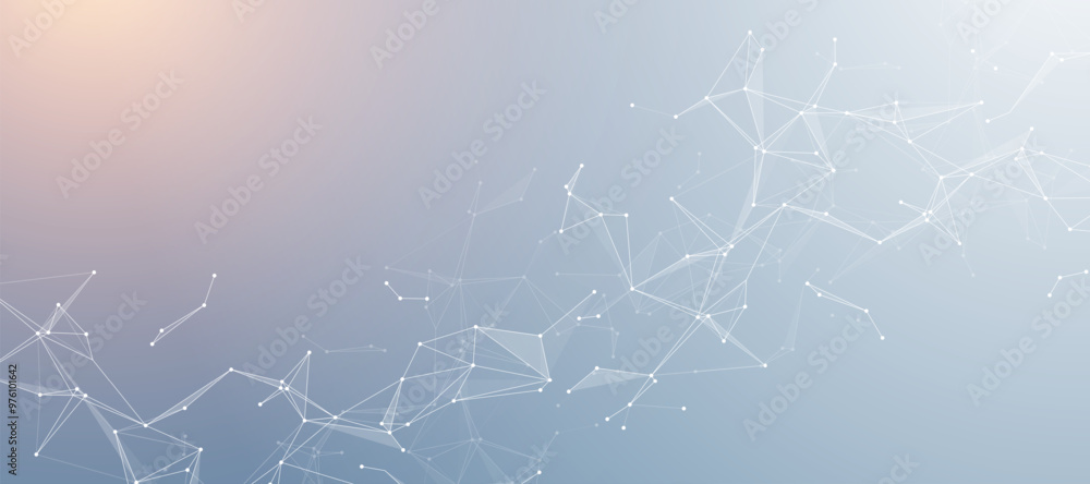 Aufkleber Global network connection banner design template. Header social network communication in the global business concept. Big data visualization. Internet technology