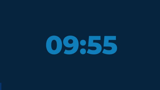 10 Minutes Countdown Timer, Blue numbers on Dark blue background		

