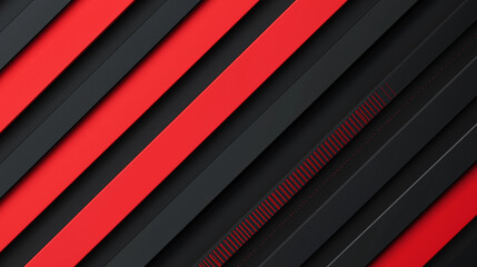 Obraz premium Red and black diagonal abstract background with sleek stripes, modern design and copy space