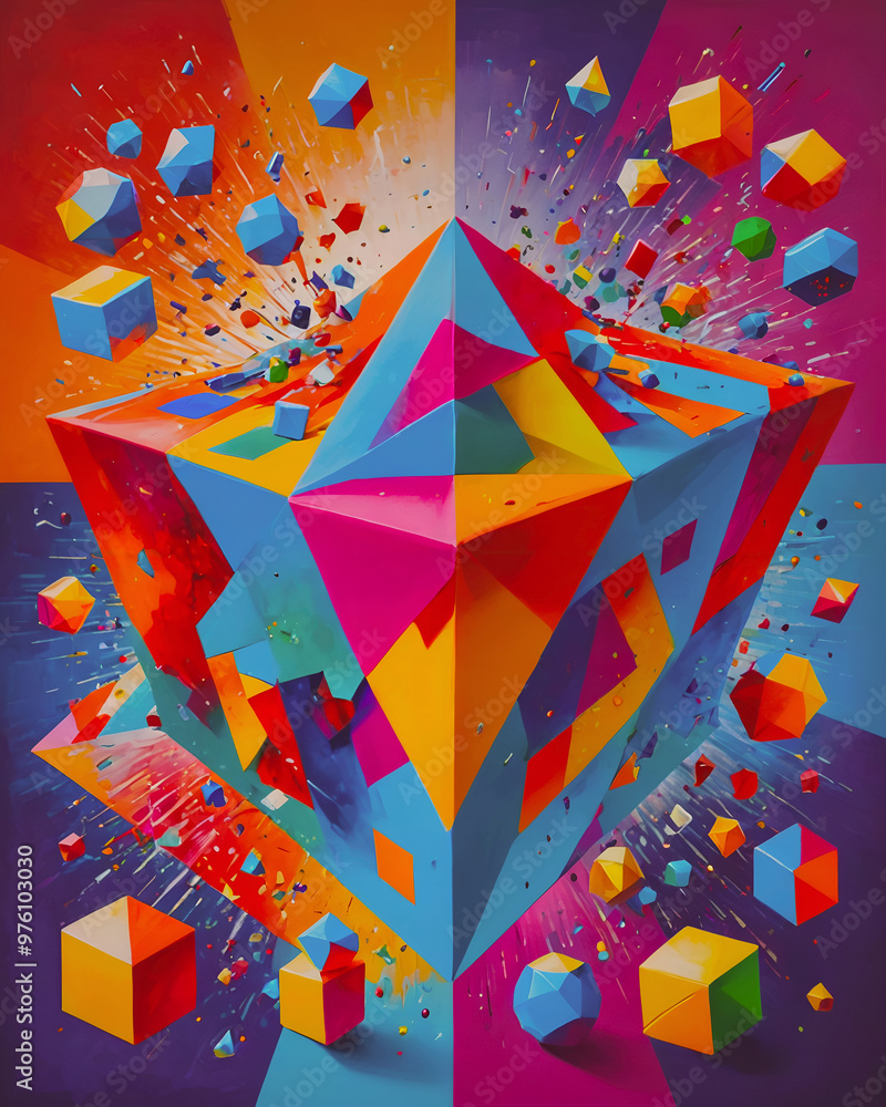 Poster abstract colorful background with geometric shapes. vector illustration. eps 10.
