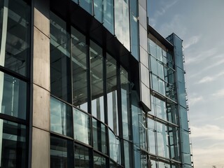 Glass structure of a business building.