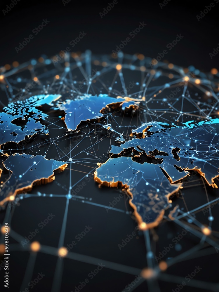 Poster global network connections and data flow.