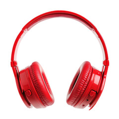 a Red headphones isolate on transparent background
