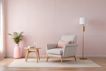 Pastel Serenity: Modern Living Room Elegance