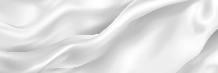 Naklejka premium Smooth white fabric with soft flowing folds and elegant drapery, creating a minimalist and luxurious texture, perfect for backgrounds, textiles, and clean design concepts 