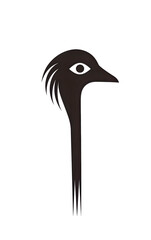 Obraz premium Minimalist logo with an ostrich or long-necked bird